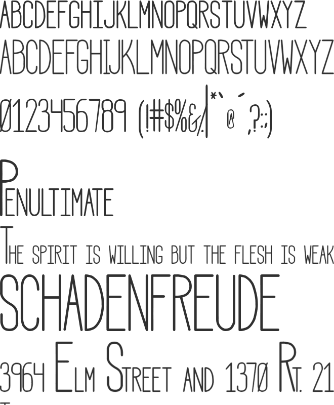 HBM Serenity font preview