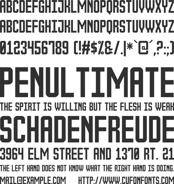 The Outbox St font preview