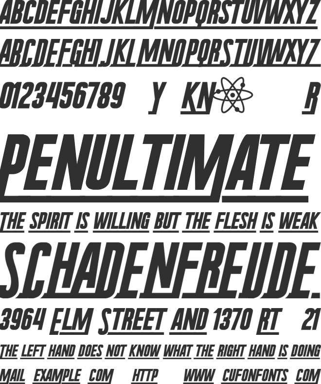 Radium Corp font preview