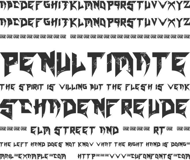 Blade font preview