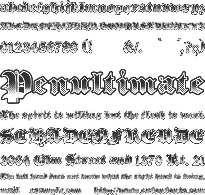 Gothik Steel font preview