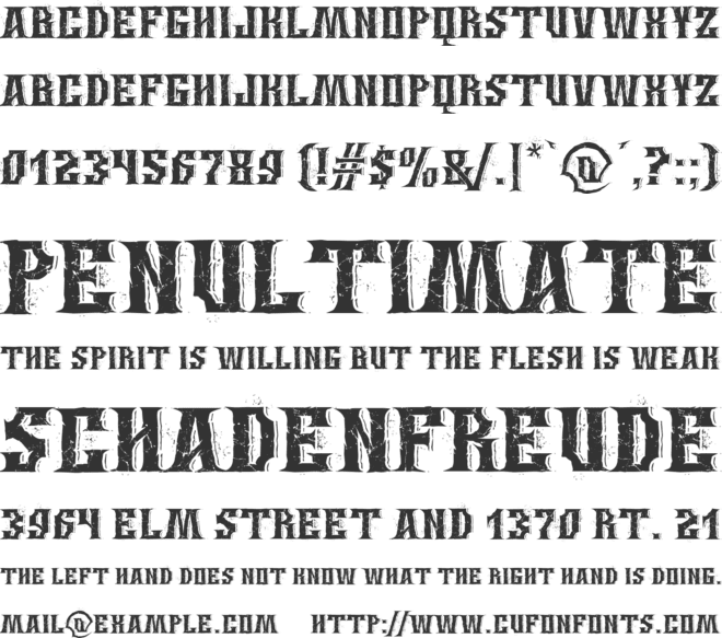 Wings of Darkness font preview