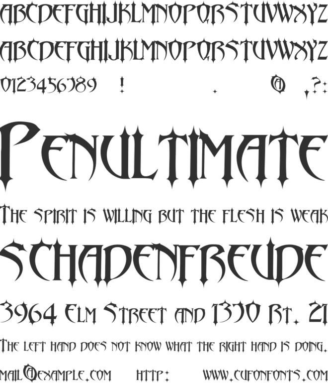 Abaddon ll font preview
