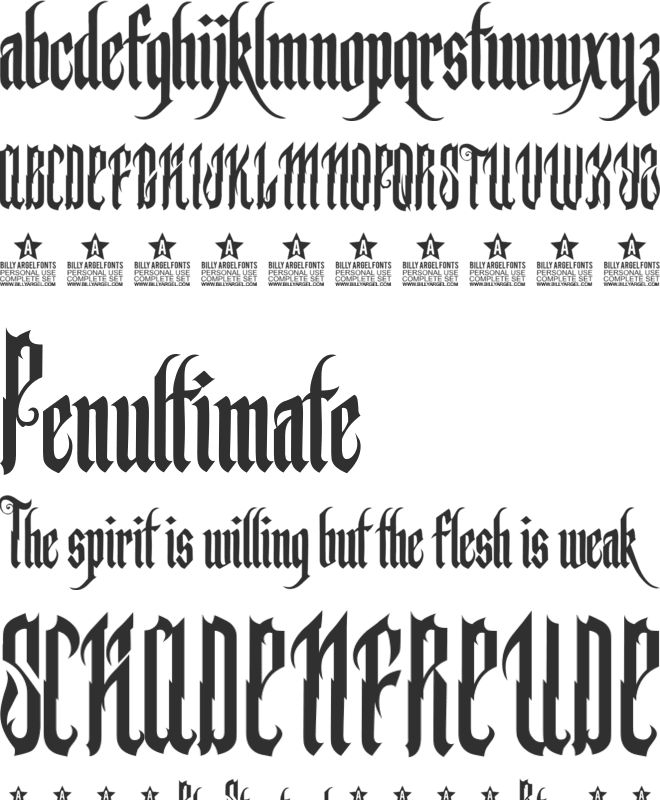 Backstab Personal Use font preview