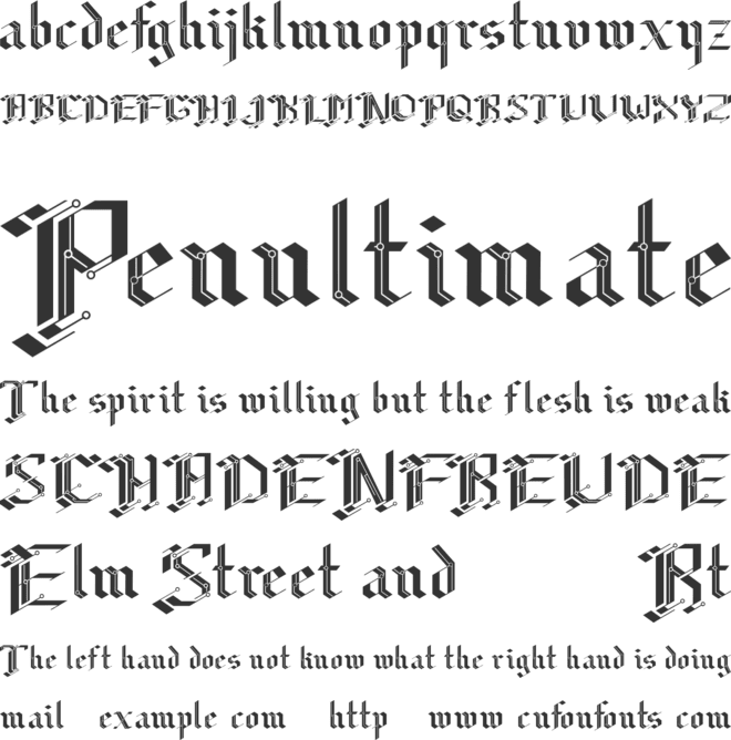 CiberGotica font preview