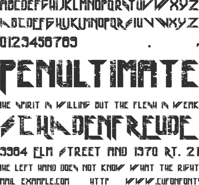 Heavy Metal Blight font preview