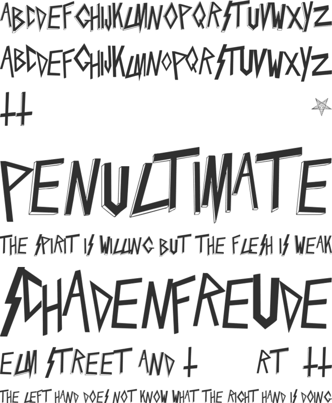 Slaytanic font preview