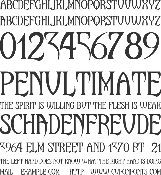 Maleficio font preview