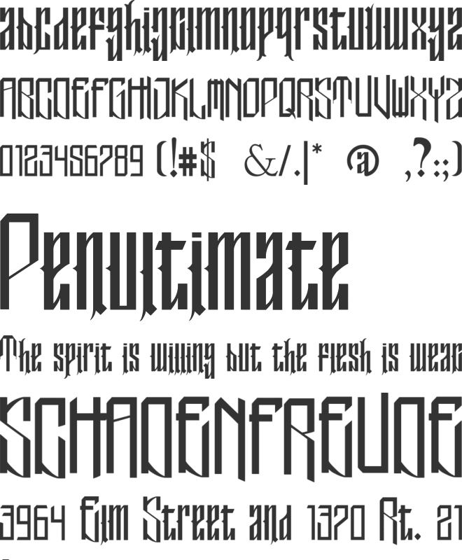 Jantung font preview