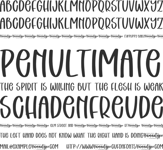 Puppy Baby Personal Use font preview