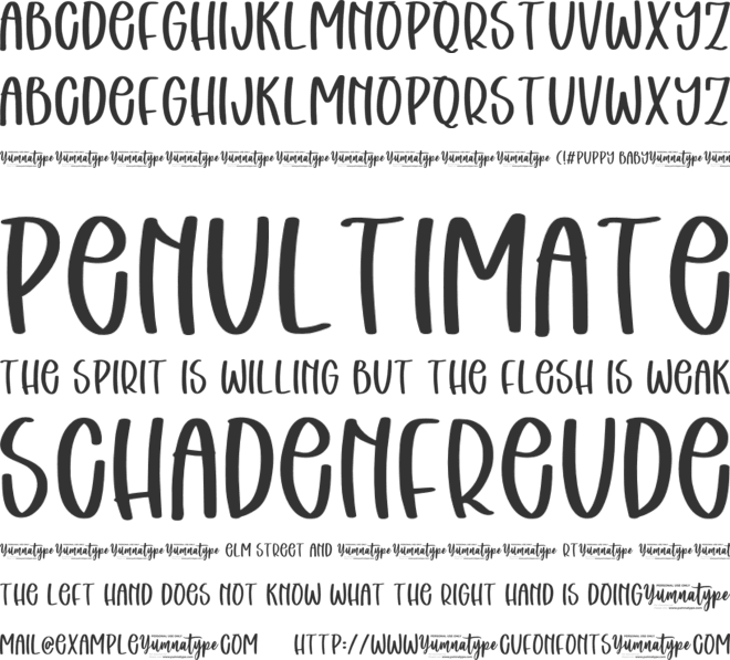 Puppy Baby Personal Use font preview