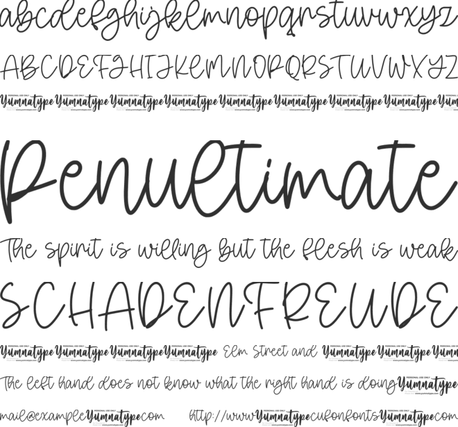 Pink Miracle Personal Use font preview