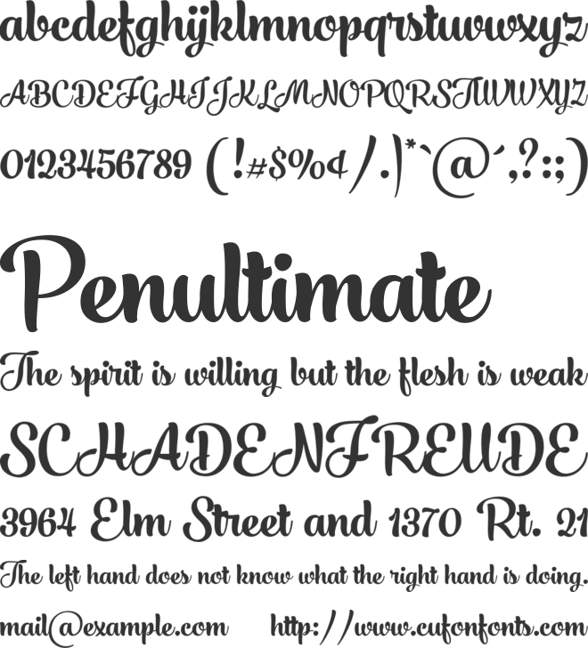 BB Away font preview