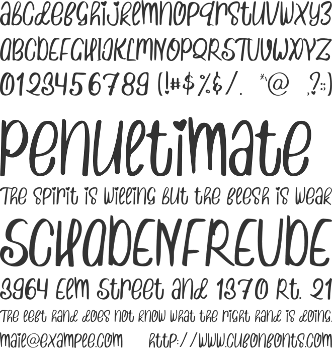 Lasagna font preview