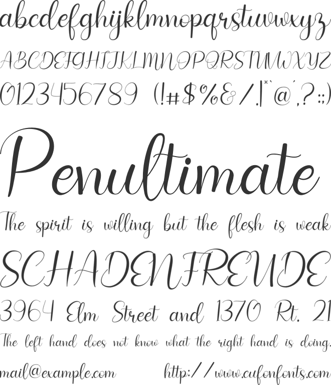 Hello Love font preview