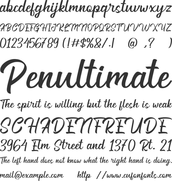 Generation font preview