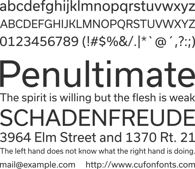 Usual font preview
