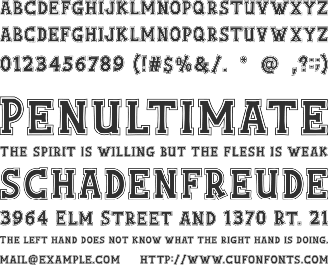 College Squad font preview