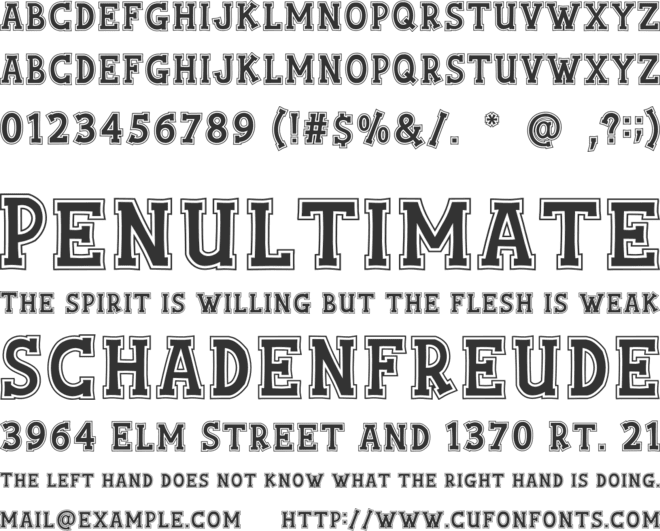 College Squad font preview