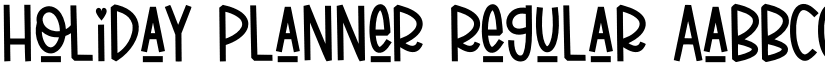 Holiday Planner Regular font