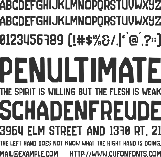 The Jersey font preview