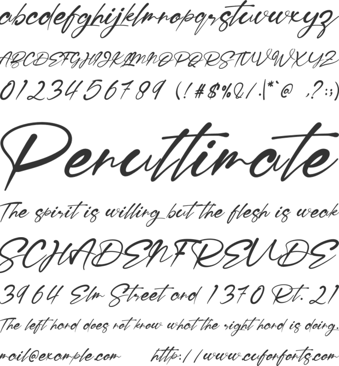 Ragellia Mellinda font preview