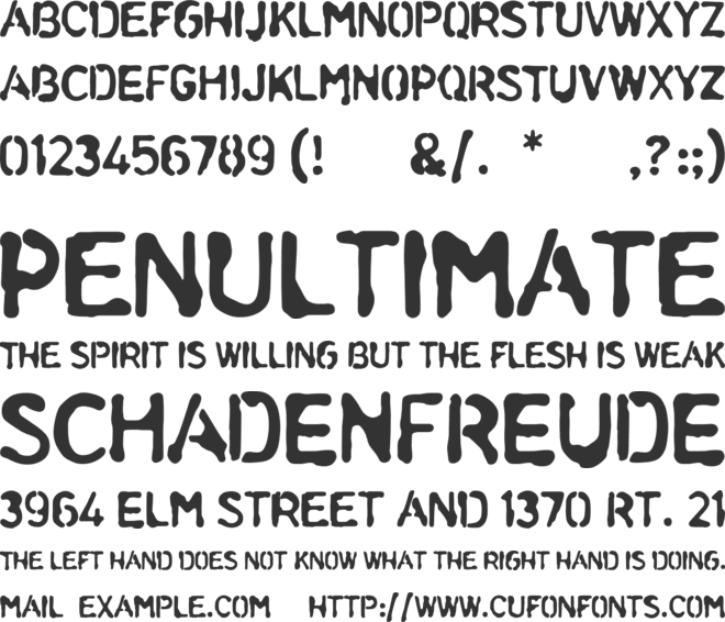 Liquid Stencil font preview