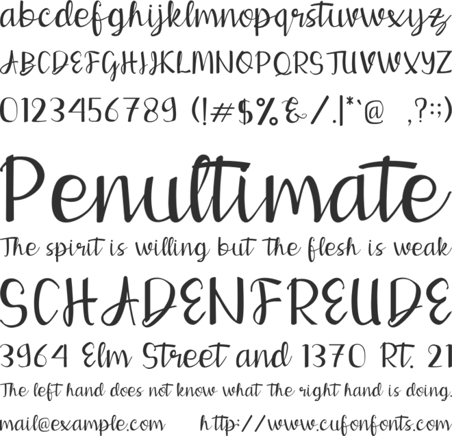 Berthalia font preview