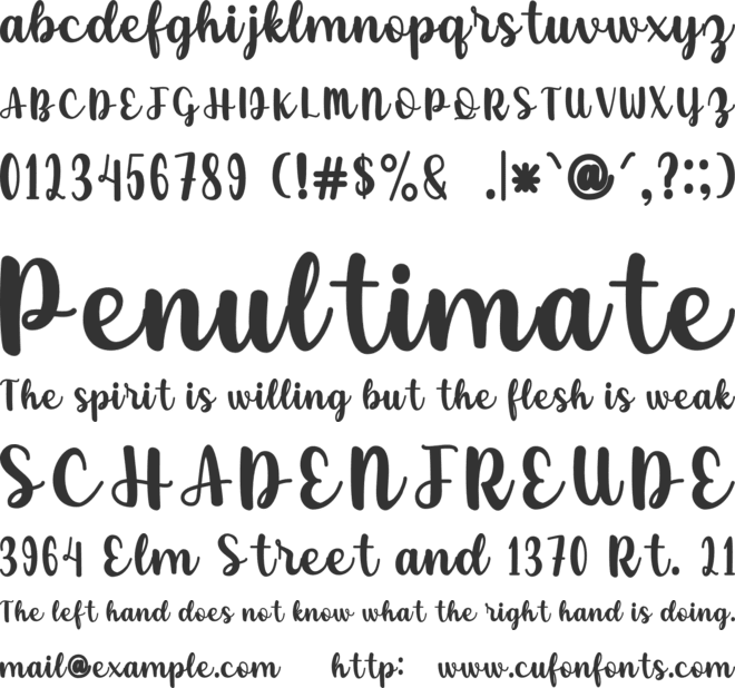 Danilla font preview