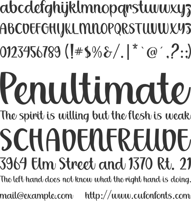 Bitterbeans font preview