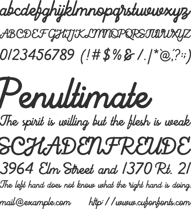 Hearttaker font preview