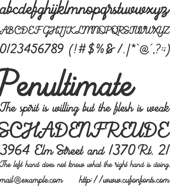 Hearttaker font preview