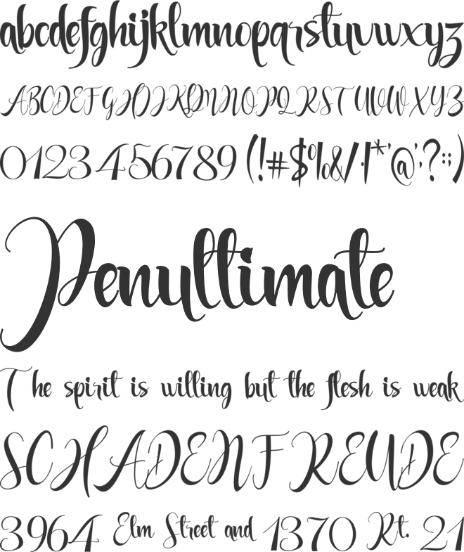 Waliya font preview