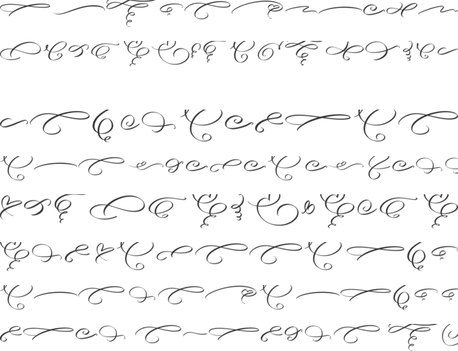 Angella Gardness Swash font preview