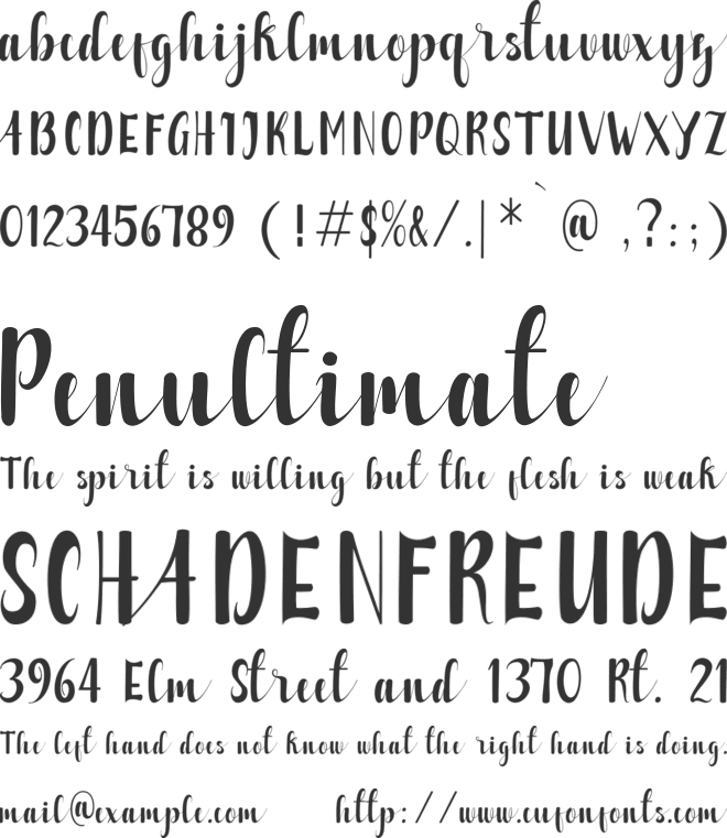 Alzelvin font preview