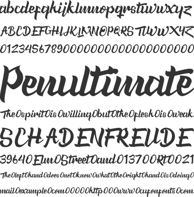 Zarra font preview