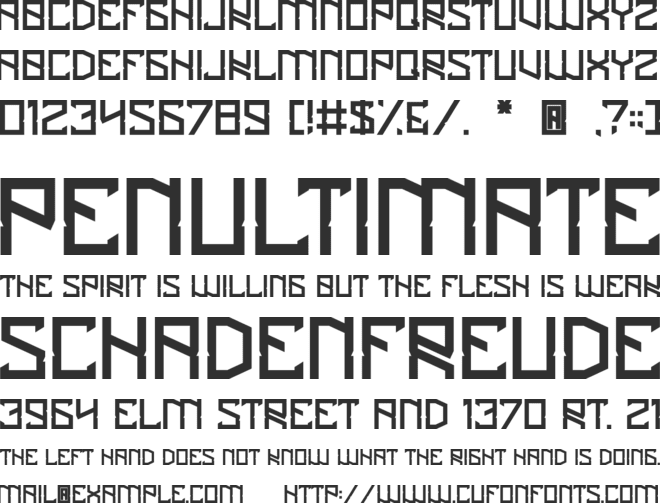 Tigerious font preview
