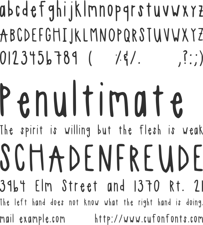 Skinny font preview