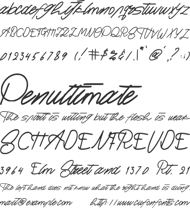 Pendekar font preview