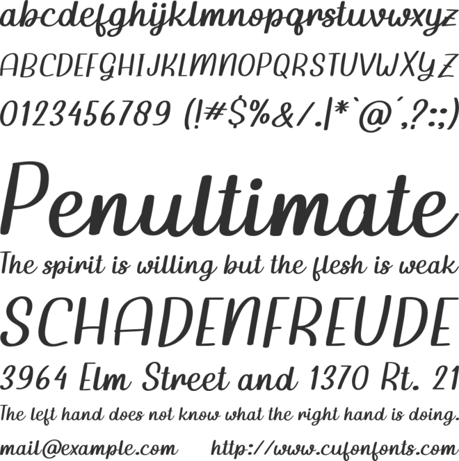 Gladione font preview