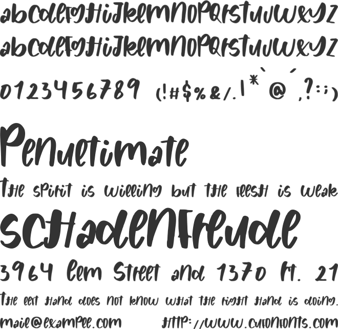 Evil eye font preview