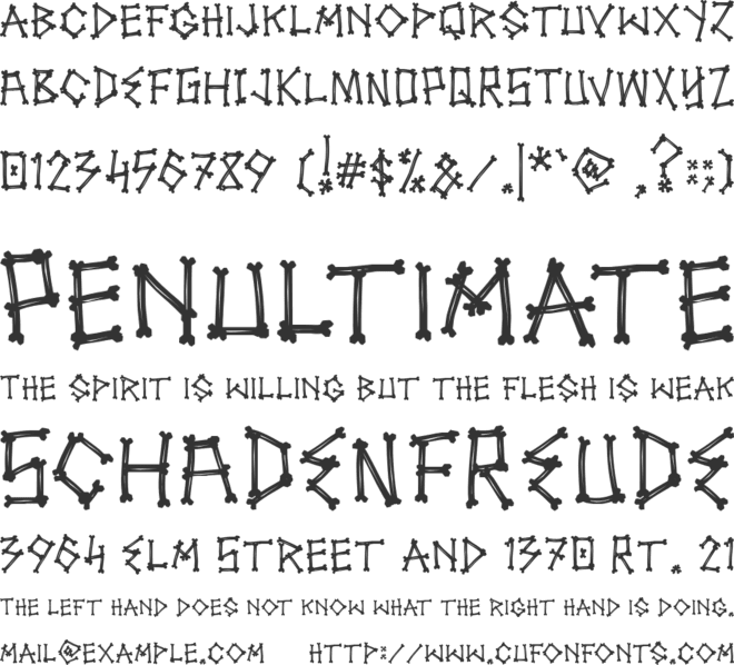 SPOOKYBONES font preview