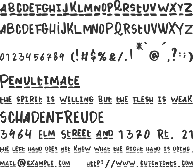 Cutie Shop font preview