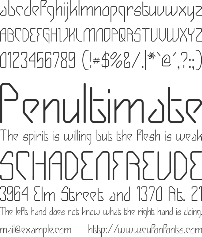 Gizmo font preview