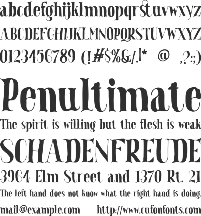 Rosta font preview