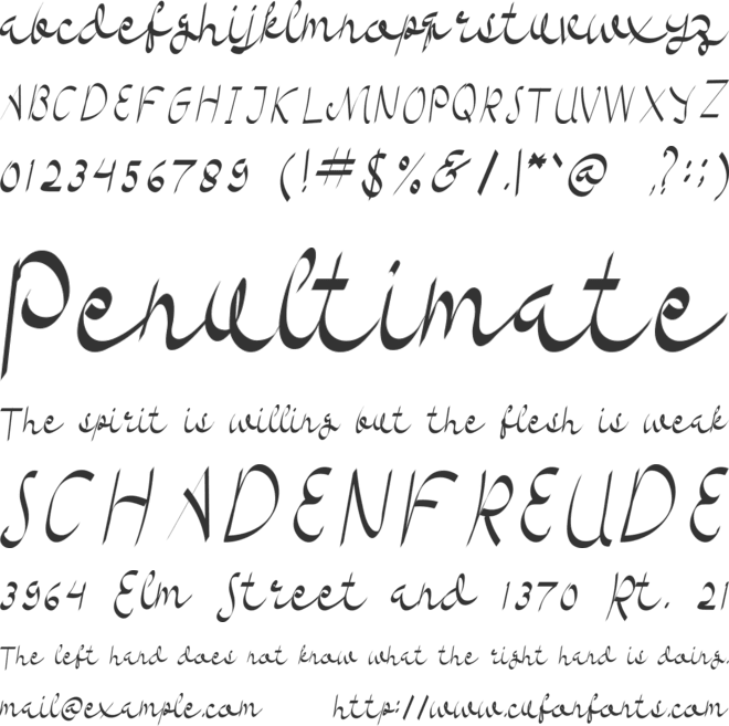 Barilla font preview