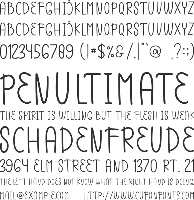 Daily Rainy font preview
