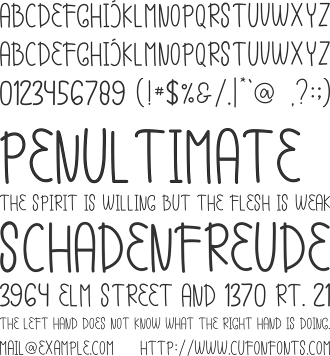 Daily Rainy font preview