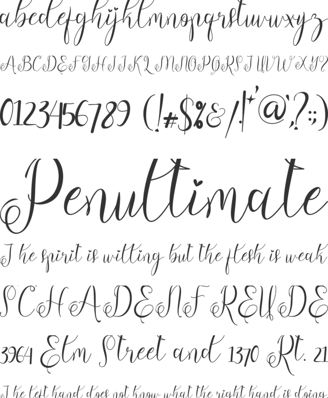 Emillisa font preview