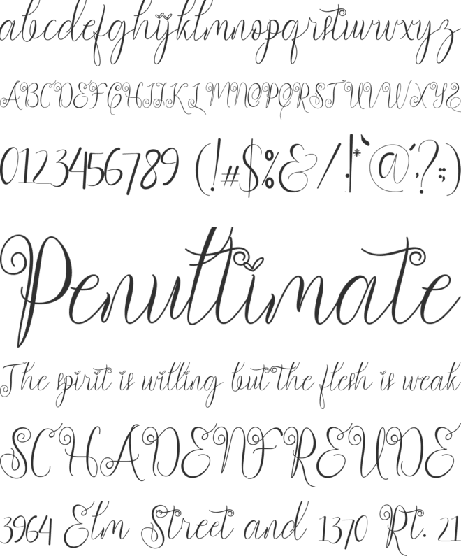 Qanethya font preview